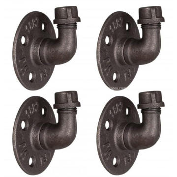 Ganchos de pared industrial de hierro maleable negro Muebles industriales